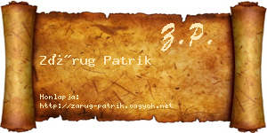 Zárug Patrik névjegykártya